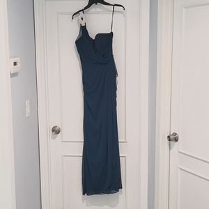 Deep Blue Green Off Shoulder Xscape Gown in size 10